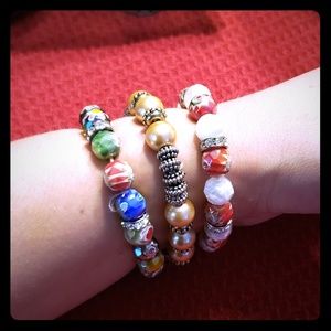 3 bracelets with handmade beads! So cute